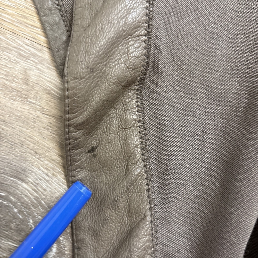 Illia Light Brown Leather & Knit Open Cardigan Jacket Sz 4 USA Boho Western - Picture 12 of 14
